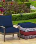 Deep Seat Outdoor Cushion Set 22 By 24 Inches Weatherproof Rainproof Fade Resistant Sapphire Blue Leala for patio chairs