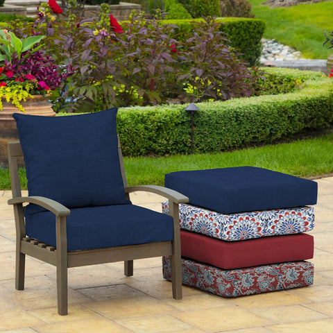 Deep Seat Outdoor Cushion Set 22 By 24 Inches Weatherproof Rainproof Fade Resistant Sapphire Blue Leala for patio chairs