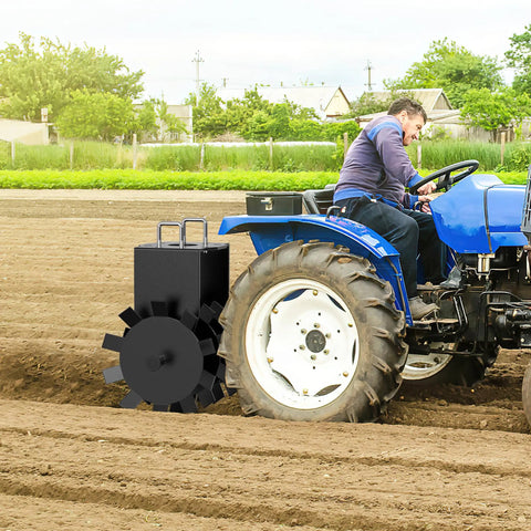 Farmer using 32 Inch Heavy Duty Disc Plow Harrow With Universal 2 Inch Hitch For ATV UTV Tow Behind Adjustable Height Deep Tilling