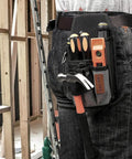5 Pocket Tool Pouch With Heavy Duty Belt Clip For Tool Belts Up To 2 Inches Wide, Mini Organizer Pocket Attachment For Electricians.