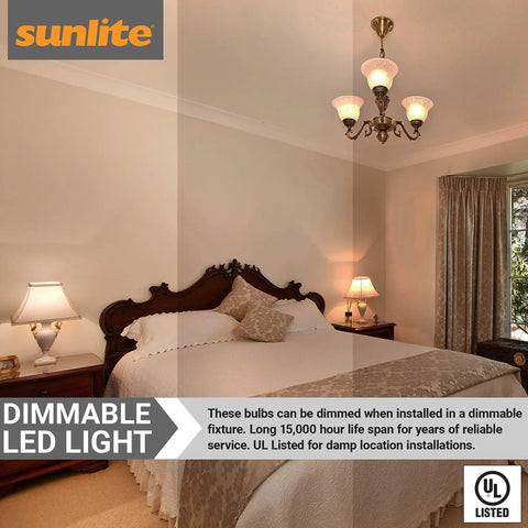 Bedroom with elegant interior lighting featuring Upgrade Your Fixtures With A Dimmable A19 LED Bulb 14W 100W Equivalent 1500 Lumens GU24 Twist And Lock Base UL Listed Enclosed Fixture Rated 5000K Daylight 6 Pack Cool To The Touch No Fuss Dimming.