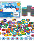 Colorful round cards with numbers and animals for Math Games Round Cards For Kids Add Subtract Fun And Easy 120 Math Facts Cards.