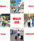 Sport Foldable Grocery Cart On Wheels With Removable Tote Bag Multi Use Rolling Cart And Hand Truck Dolly Function shown in various settings