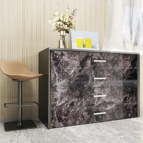 Dresser with Marble Peel And Stick Countertop Paper Waterproof Self Adhesive Kitchen Countertop Cover 30 By 200 Inches Glossy Brown Black Marble Vinyl Wallpaper For Quick Home Makeovers on drawers.