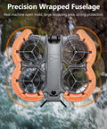 Orange EVA Propeller Guard For DJI Neo 2 Drone with anti-collision height increase, shock absorbing protection, top view.