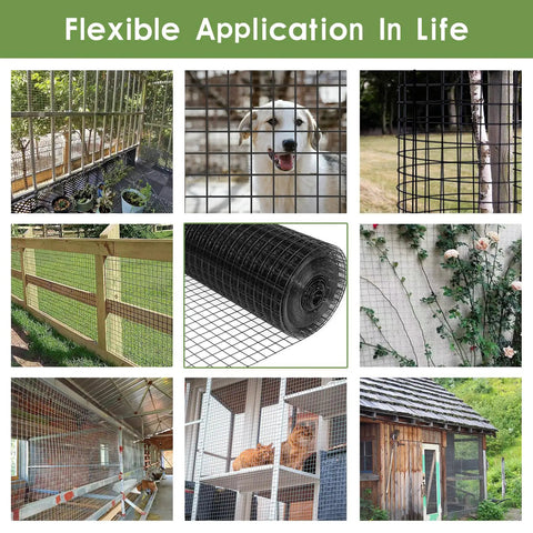 48 By 50 Foot Black Vinyl Coated Hardware Cloth And 1 Inch Welded Wire Mesh For Chicken Wire Fence And 19 Gauge Corrosion Resistant Poultry Netting in various applications.