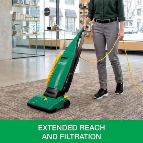 Get The Heavy Duty Power Upright Vacuum That Will Make Your Floors Look Brand New. This Lightweight, Bagged Commercial Cleaner Is Perfect For High Traffic Areas And Tough Messes. Experience Industrial Strength Suction Without The Back Breaking Weight Or
