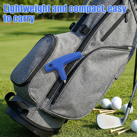 2 In 1 Golf Driver Adjustment Tool With T20 T25 Dual Heads stainless steel wrench in golf bag with blue handle on grass