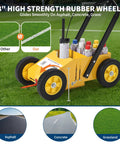 Heavy Duty Adjustable Line Striping Machine with 8 inch rubber wheels for lawns, parking lots, sports fields