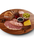 21 Inch Acacia Wood Lazy Susan For Tabletop Giant Round Turntable Serving Tray Next Level Charcuterie And Cheese Boards Platter