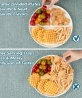 Ten Inch Ceramic Divided Plates Set Of Four With Three Compartments For Balanced Meals Portion Control For Adults And Kids