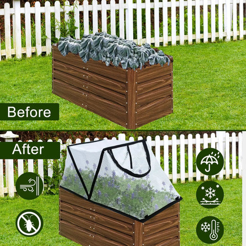 Foldable Garden Row Cover For Raised Beds With Zipper Door Waterproof Mini Greenhouse Plant Protector To Beat The Critters Keeping Animals Out Of Vegetables Fruits And Flowers 31X13X14 Inches Pack Of 2