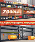 Beefy 8000 Lbs Capacity Garage Shelving System, 77 Inch Wide Heavy Duty Industrial Shelves, 2000 Lbs Per Shelf, Built Tough With Crossbeams And Steel Mesh For Maximum Load And Ultra Organized Space, 4-tier metal garage rack