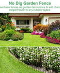 No Dig Garden Fence 27 Ft Long With 20 Panels 13 Inch High Rustproof Metal Stakes Outdoor Border Fence for garden decoration