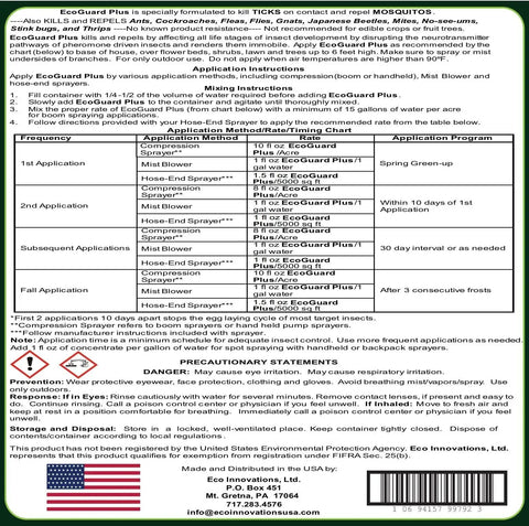 Application instructions for Plant Based Outdoor Mosquito Fogger Spray For Yard And Garden, Natural Tick Control