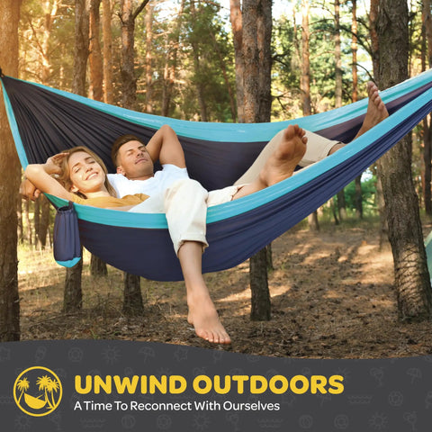 Heavy Duty Nylon Camping Hammock Chair With 500 Lb Capacity, Double Or Single Size, Comes With Tree Straps And Packed Carry Bag