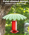 10.5 Inch Hummingbird Feeder Shade Dome Cover Rain Guard Weather Shield For Bird Feeders Umbrella Roof Squirrel Baffle Flower Design Light Green 2 Pack No Fuss Easy Install over red feeder