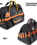 20 Inch Electrician Tool Bag Pro Grade Beast Heavy Duty Tote With 32 Pockets And Big Mouth Opening for easy tool access