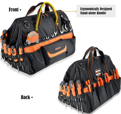 20 Inch Electrician Tool Bag Pro Grade Beast Heavy Duty Tote With 32 Pockets And Big Mouth Opening for easy tool access