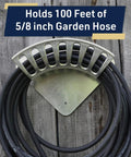 Heavy Duty Aluminum Hose Holder Wall Mount For Outdoor Gardens 200 Foot Reel For Half Inch Hoses Sturdy Garden Hose Rack
