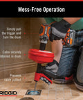 Person using Power Spinner Drain Cleaner With AutoFeed Self Feed Cable For Drill Powered Operation Up To Five Hundred RPMs