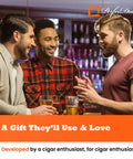 Cigar Draw Enhancer Tool And Nubber For Perfect Draw Every Time, Patented Technology, 5 Inch Accessory To Fix Tight Draws, Deliver Smooth Burns, Even Ash, And Consistent Hits On The Go. Men talking in bar.