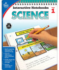 Cover of Interactive Notebooks For First Grade Kid Friendly Reproducible Workbook Covering Physical Space And Earth Science Plus Test Prep And Classroom Organization Resource For Hands On Learning, featuring a child using a science notebook.