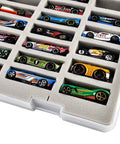 Hot Wheels Display Case Holds 27 Cars, Portable Toy Organizer with see-through slots for various size cars, box only shown