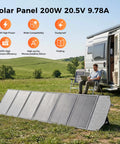 Heavy Duty 1800W Portable Power Station With Included 200W Solar Panel LiFePO4 Battery EV Backup Outdoor Generator in use outdoors.