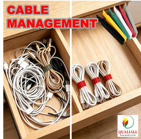 Reusable Hook And Loop Cable Ties Pack Of 150 In 5.9 Inch Length For Neat Cords And Cables With Strong Adhesion And Adjustable Length Ideal For Home Office Garage And Tech Gear Organization, drawer cable management with bundled cords