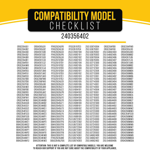 Compatibility model checklist for Replacement Refrigerator Door Bin Shelf For Frigidaire Models LFSS2612TF0 FFSS2615TS5 FFSS2615TS0 LFSS2612TF4
