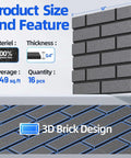 Game Changing High Density Self Adhesive Acoustic Panels And Sound Proof Foam Wall Tiles in 12x12 inch size with 3D brick design.