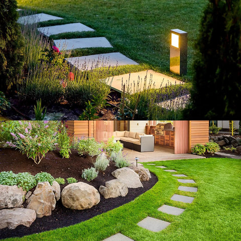 Garden pathways using Three Size Square Stepping Stone Molds Set For Concrete DIY Friendly Reusable Plastic Cement Molds For Garden Pathway Walkway Pavement Forms Includes 8 Inch 10.2 Inch And 12.2 Inch Sizes.