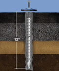 SP12-38 Zinc Plated Steel Asphalt Anchors With 2000 Lb Pull Rating Includes 1 Inch Hex Bolt And Washer for securing structures