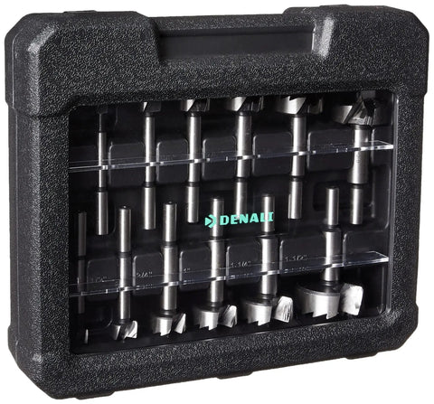 14-Piece Forstner Drill Bit Set With Carry Case For Softwood To Hardwood Plywood Laminates And MDF, Includes 1/4 To 2 Inch Bits