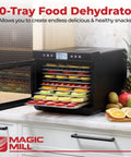 Premium Food Dehydrator With 10 Extra Large Stainless Steel Trays, 700 Watt Dryer on kitchen countertop