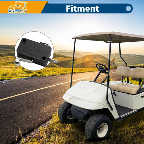 Plug And Play Golf Cart Accelerator Pedal Box Micro Switch 25861G01 visible with golf cart illustration in background