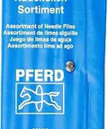 Blue pouch for 12-Piece Precision Needle File Set For Fine Detail Work On Small Surfaces And Cutouts, 6-1/4 Inch Swiss Cut 0 Medium