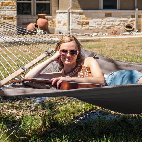 Replacement Hammock for Stand Two Person Backyard Outdoor Use With 475 Lb Capacity Fade Resistant Two Layer Quilted Polyester Fabric