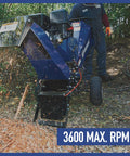 Rotor Wood Chipper With 420cc Ducar OHV Engine And Electric Start, 3600 Max RPM, 4 Inch Chipping Capacity in action with user