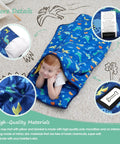 Child using Toddler Nap Mat With Pillow And Blanket Extra Large Rolled Nap Mats For Daycare And Travel Kid Friendly Slumber Bag