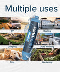 TastePure RV Water Filter Inline System With Flexible Hose Protector Six Step Filtration GAC And KDF for RV, boat, camping, pets, garden uses