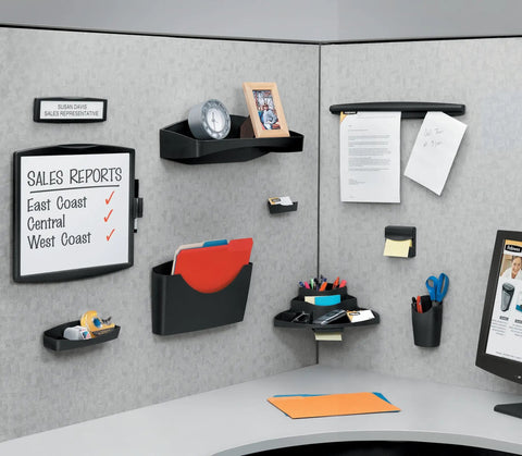 Plastic PA Dry Erase Board 11 By 14 Writing Surface With Included Marker And Eraser Tip ViperPin Mounting on office cubicle wall