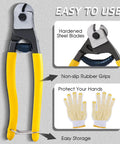 Yellow-handled cutter for 1/8 Inch 300 Ft Stainless Steel Cable With Cutter For Deck Railing And DIY Balustrades T316 7x7 Wire