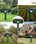 Solar Ultrasonic Animal Repellent For Yard And Garden Outdoor With Motion Sensor Waterproof Deterrent For Cats Dogs Squirrels Raccoons Skunks Rabbits Coyotes Humane Pack Of 4 in garden, farm, orchard and yard