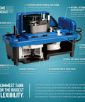 Auto Condensate Removal Pump 115V 0.033 HP For HVAC AC Dehumidifiers And Boilers, 84 GPH, 6 Ft Power Cord, Blue with features