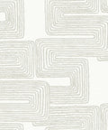 Nikki Chu Zulu Signature Peel And Stick Vinyl Wallpaper Roll for easy no mess install shows geometric pattern in light tones