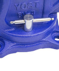 Heavy Duty 6 Inch Bench Vise With Cast Iron Jaw, Powder Coated Blue Finish, Secure Grip Vise With 120 Degree Swivel Base