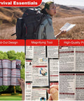 Pocket First Aid Guide For Everyday Carry EDC Waterproof Emergency Kit opened in nature showing illustrations and text details
