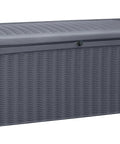 Borneo 110 Gallon Outdoor Storage Deck Box For Patio Backyard And Garden Grey Lockable Waterproof Sturdy Plastic Storage Bench